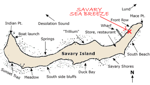 savary island bc map of beaches